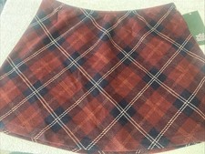 Wild Fable Women's Burgundy Plaid Twid Mini A-line Skirt Skort Size XSmall