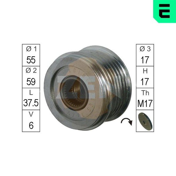 Generatorfreilauf ERA ZN5612 FüR Peugeot 4007 4008 AWC 16V Nissan Micra 4 K13K 8-image