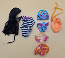 Barbie Bathing Suit Lot of 8 pcs Pink Striped Black White OOAK or Play GUC