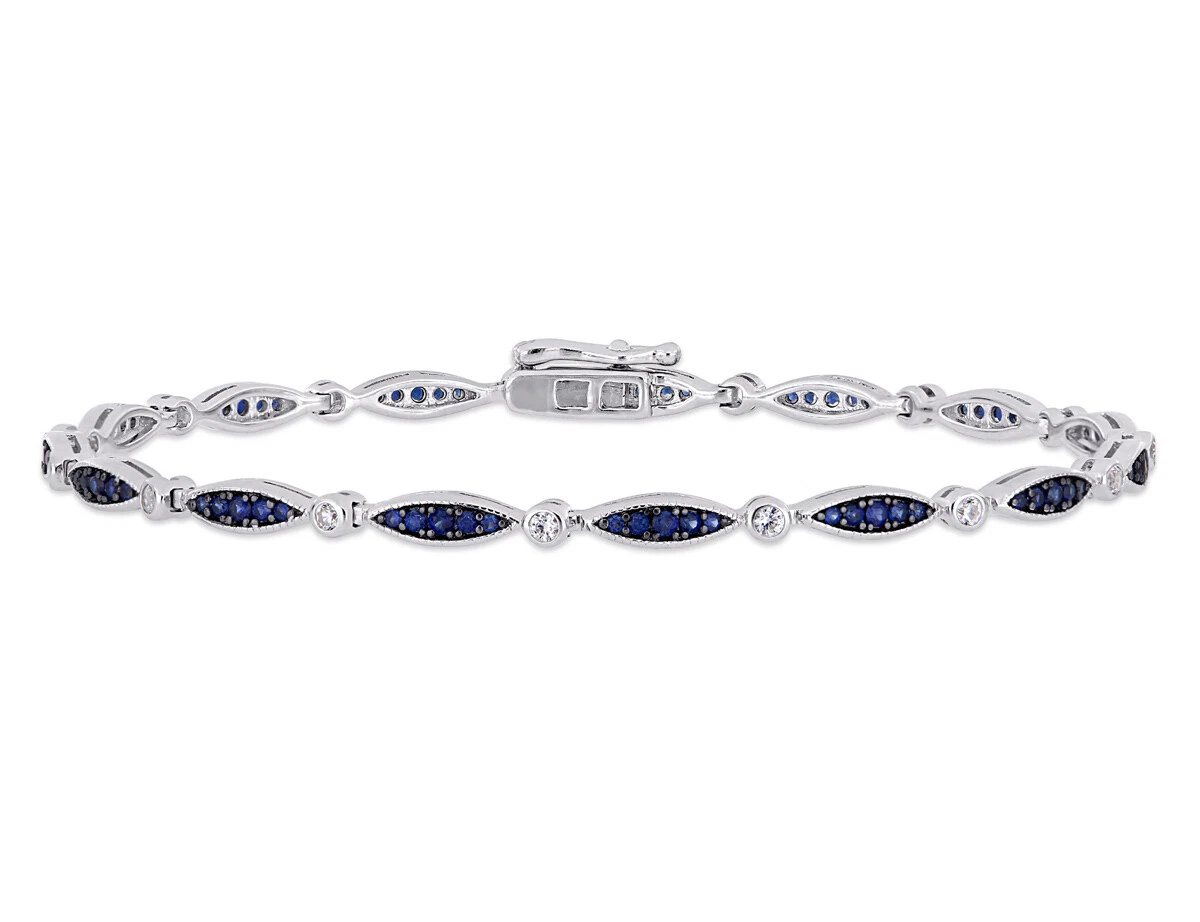 Lab created blue shop sapphire bracelet