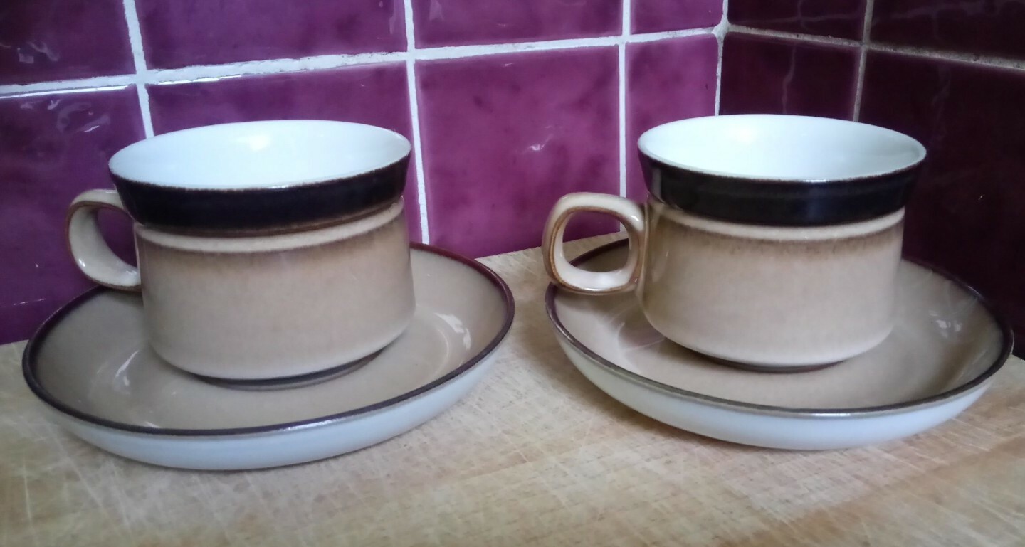 2 x Vintage Denby Stoneware Country Cuisine Tea / Coffee Cups and