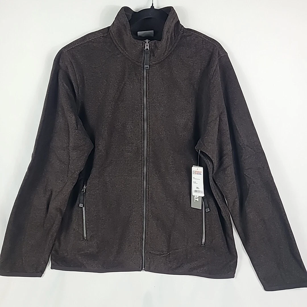 NWT 32 Heat Men's Zip-up Dark Oak Brown Jacket With Pockets Sz XL