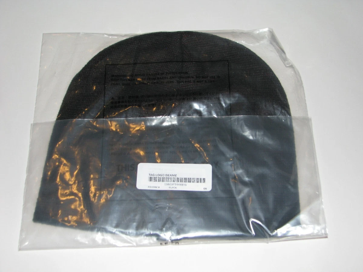 SUPREME New York Tag Logo Beanie BLACK RED Winter Hat Cap NEW S S 2019