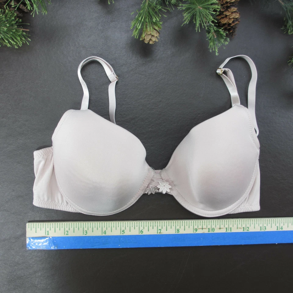 Sujetador Jessica Simpson 36C Rosa Encaje Acolchado Con Aros Cierre Ajustable Foto 2 de 4