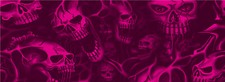 Ghost Pink Skulls Bike Scooter Motorcycle Grunge Car Wrap Vinyl Decal Graphic US