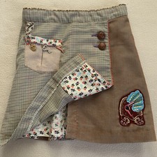 oilily pleated brown floral skirt with charms size youth 10 eu 140