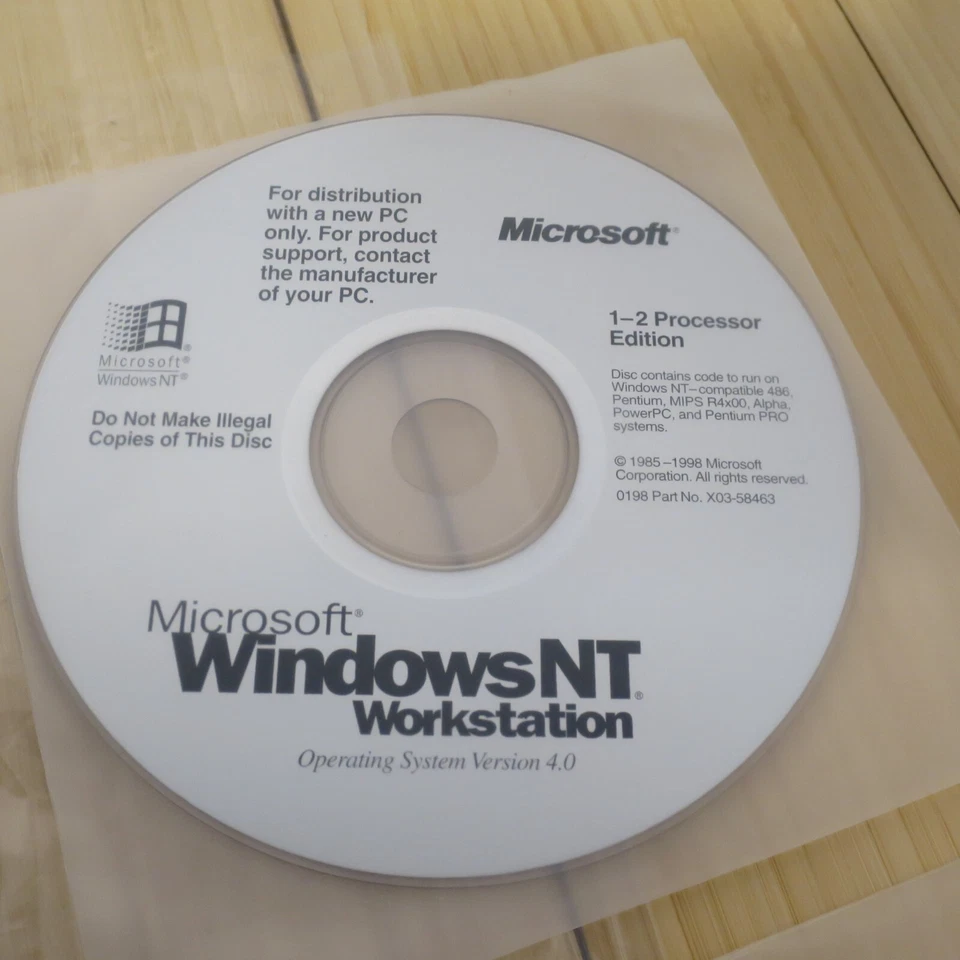 Microsoft Windows NT Workstation 4.0 SP4 CD-ROM, 3.5 Floppies, Manual & COA 02 - Image 2 of 4