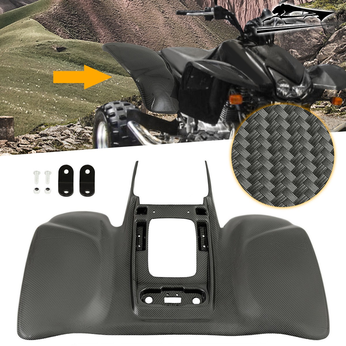 FOR HONDA SPORTRAX TRX 400EX 1999-2007 BLACK CARBON FIBER REAR