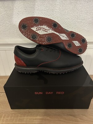 Sun Day Red Pioneer Cypress LE Golf Shoes Black/Red Men s Size 13 Tiger Woods