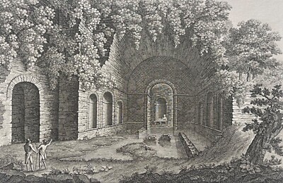 Rome Source of The Nymph Egeria Italy Engraving Towards 1800