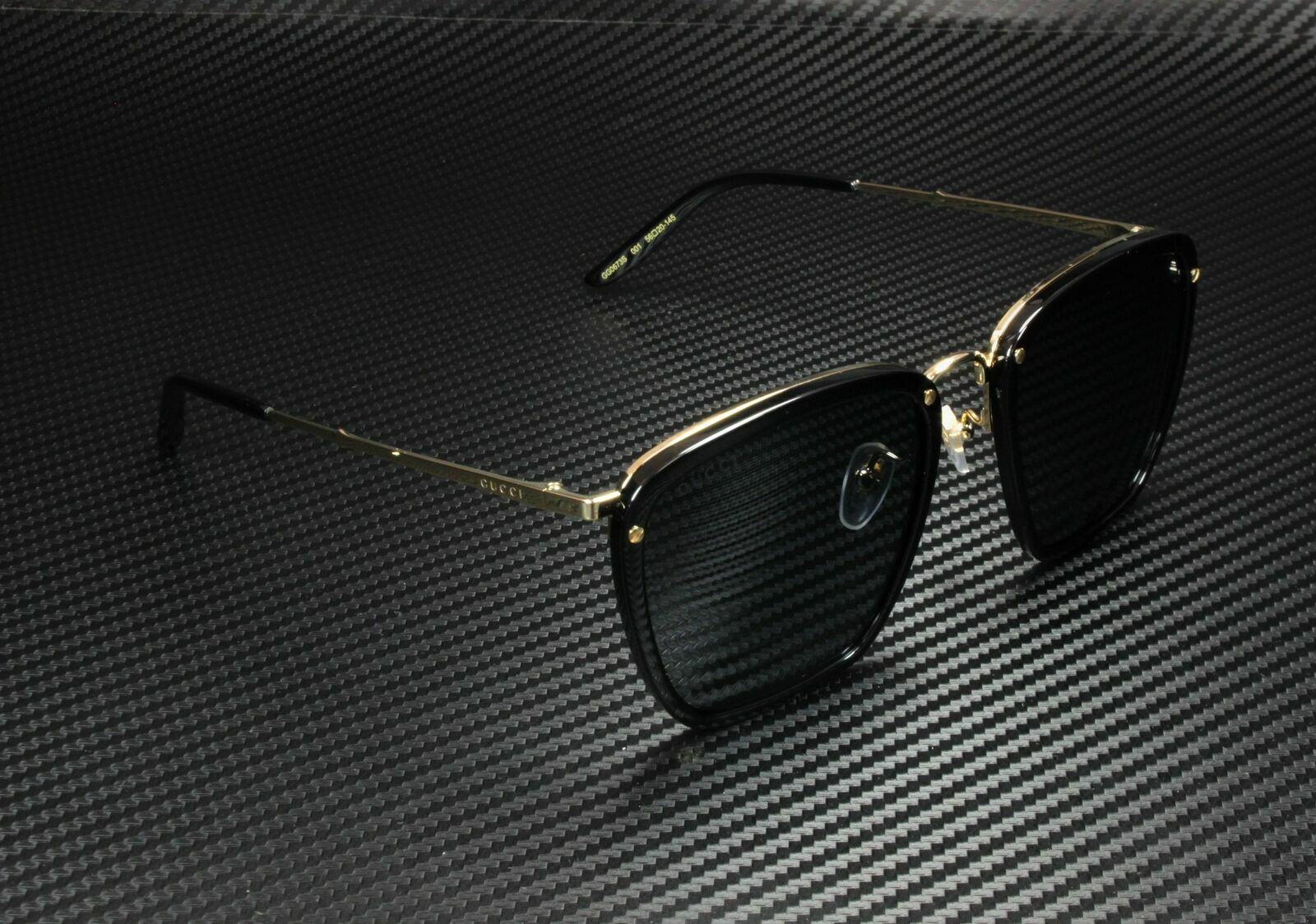 GUCCI GG0673S 001 Rectangular Square Black Grey Men's Sunglasses 56 mm