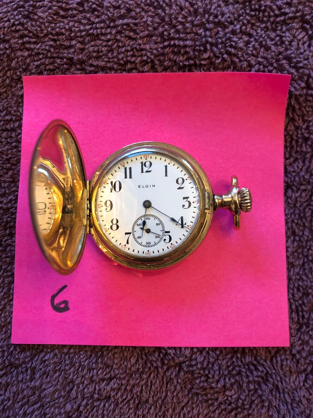 Elgin Hunter Gold Plated  POCKET WATCH Works perfect