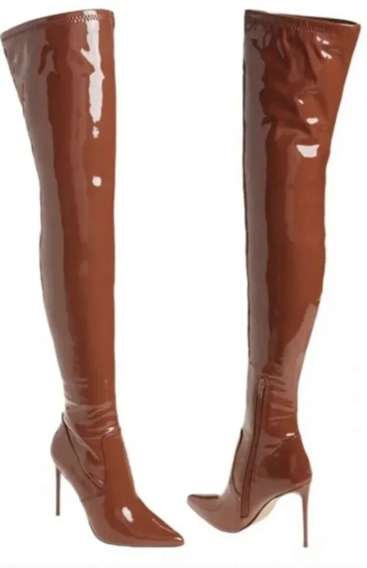 Steve Madden Viktory Patent Over Knee Boots Steve Madden Viktory