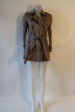 Womens Gryphon Gray-brown Belted Trench Coat L*