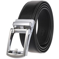 Trend Men's Cowhide Leather Belt Automatic Buckle Black Brown Strap Gife Jeans