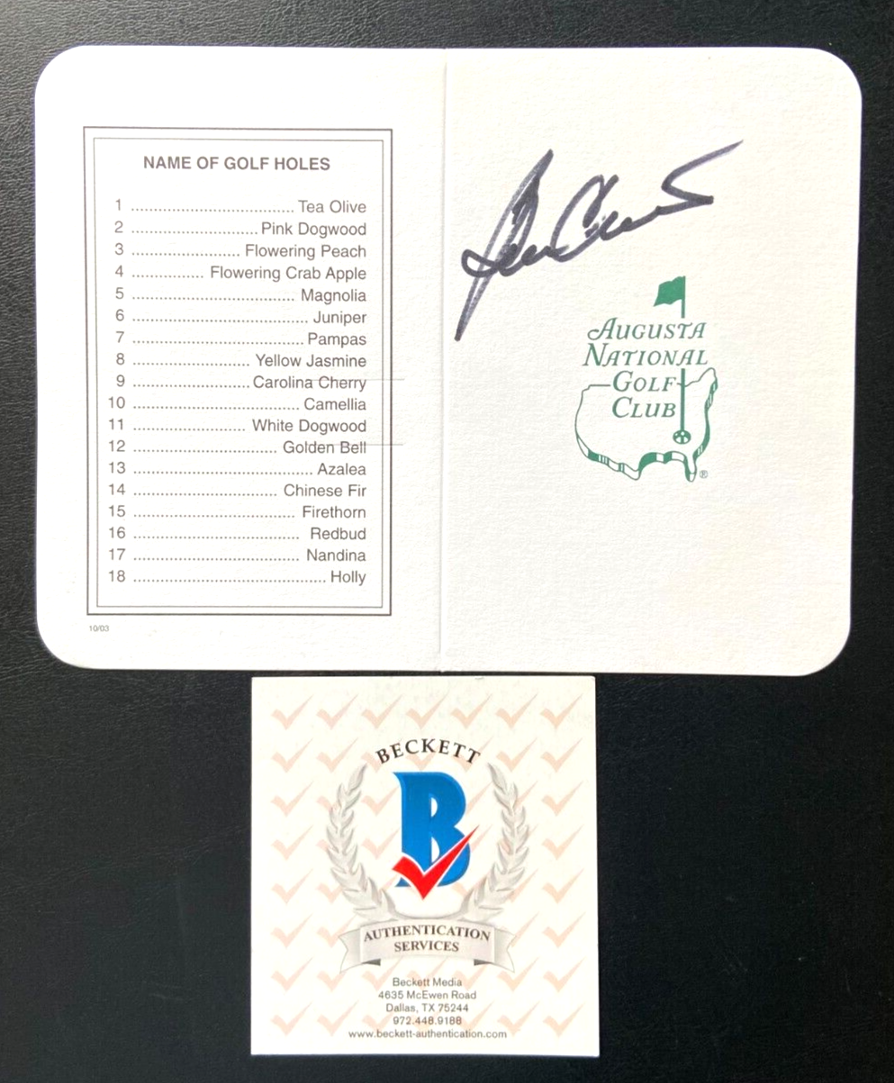 BEN CRENSHAW Autographed Signed SCORECARD THE MASTERS GOLF PGA 1984 1995 CHAMPION BAS 