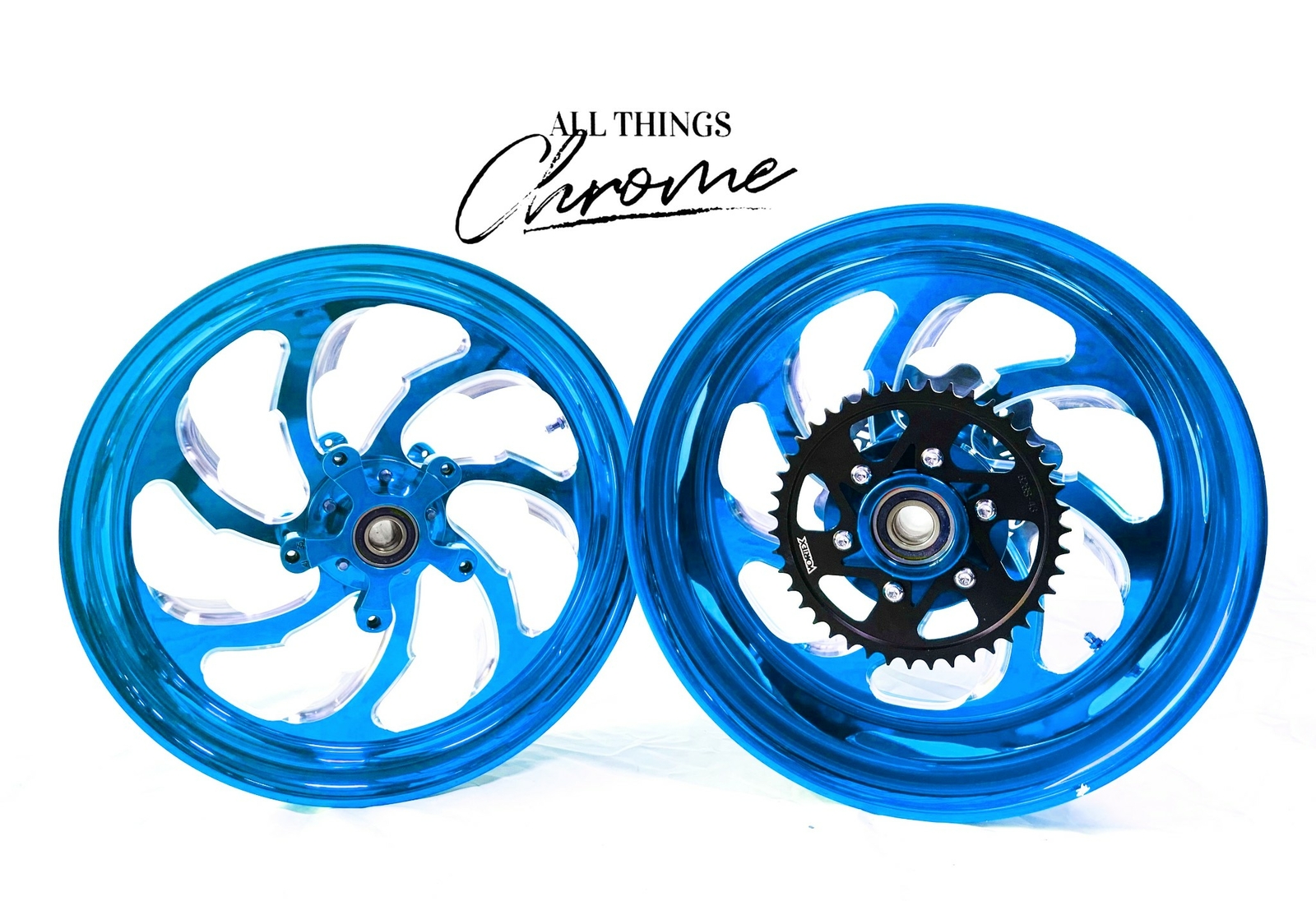 NINJA 330 FAT TIRE CANDY BLUE CONTRAST SAMURAI WHEELS 06-11 KAWASAKI NINJA ZX-14