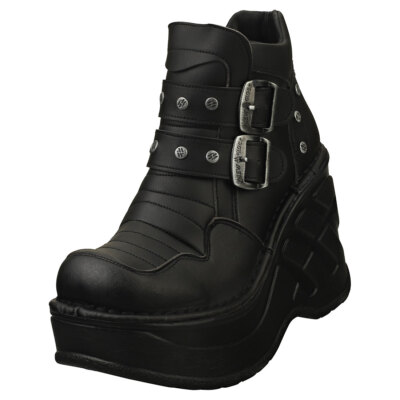 New Rock Rock Punk Gothic Hashtag Vegan Womens Black Platform Boots - 8 US