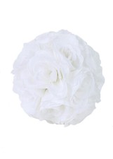 Efavormart 2 Pack  7" White Flower Ball Silk Rose Pomander Kissing Ball