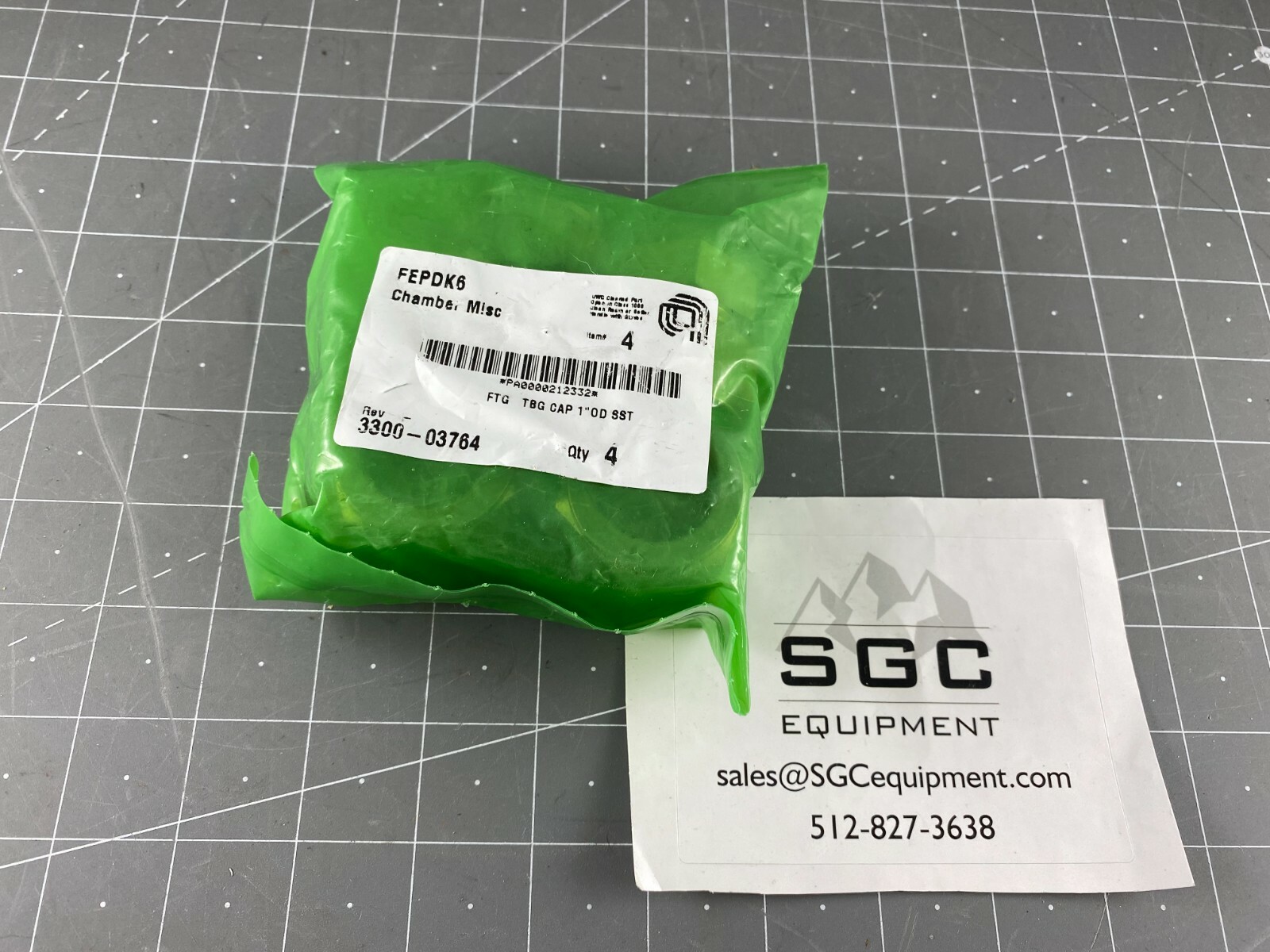 Applied Materials (AMAT) 3300-03764 FTG TBG CAP 1' 0D SST (PKG 4)