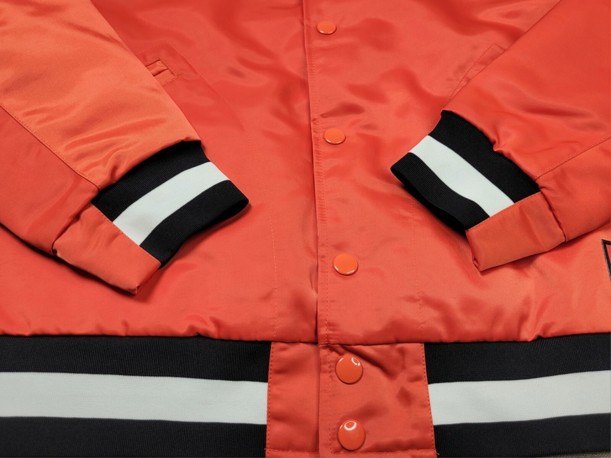 Nike SB x MLB Varsity Skate Bomber Jacket Large Mens Orange Black 