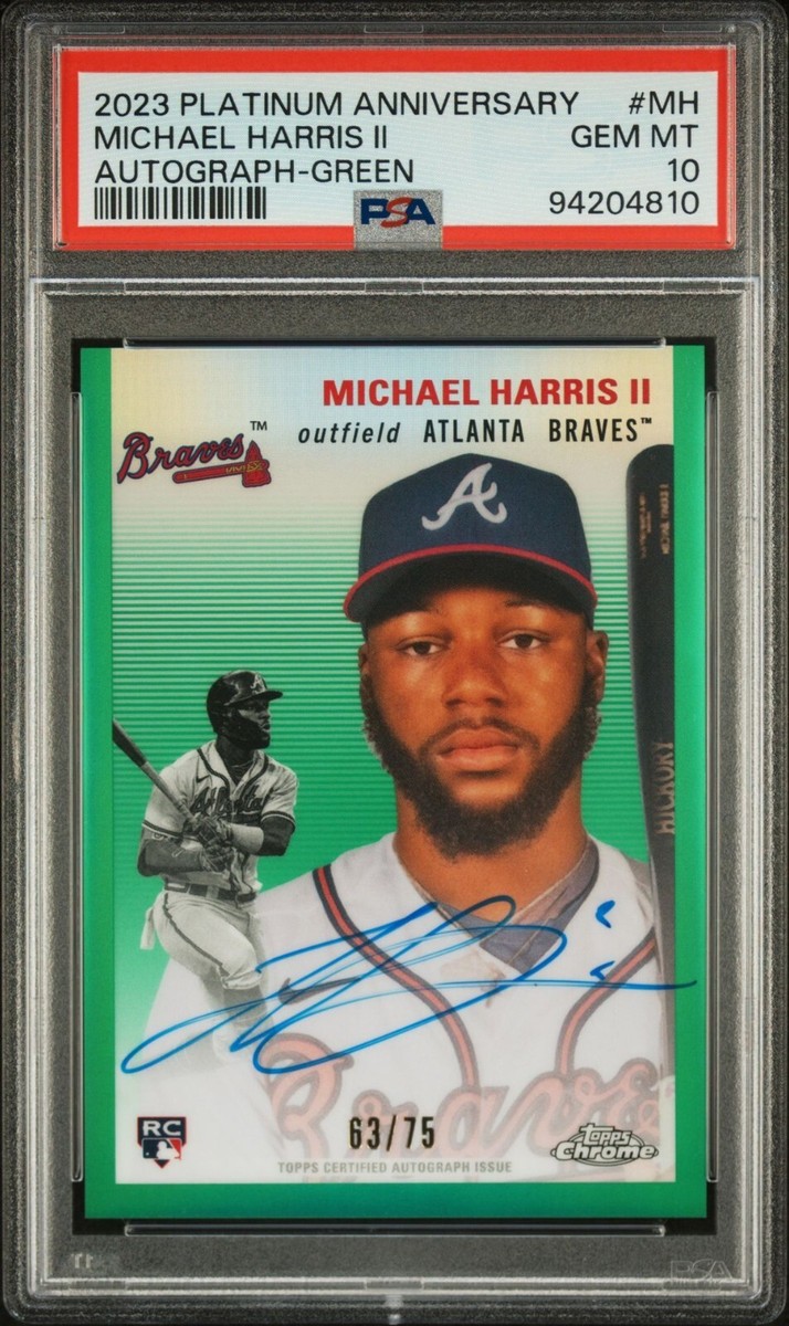 Michael Harris II /75 2023 Topps Chrome Platinum Green Rookie Auto 