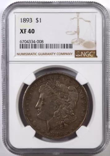 1893 MORGAN DOLLAR S$1 NGC XF 40