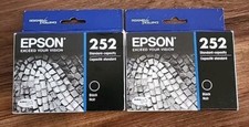 Lot Of 2- EPSON 252 STANDARD CAPACITY BLACK INK CARTRIDGE - 2025