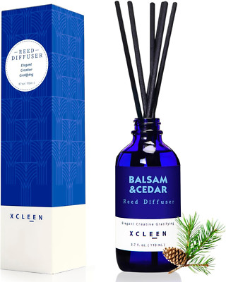 Reed Diffusers for Home, Balsam & Cedar Diffuser with Sticks, 3.7 Oz Scented Fra