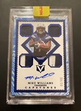 2017 Panini Vertex Football Blue Quad Rookie Patch Auto #123 Mike Williams 06/49