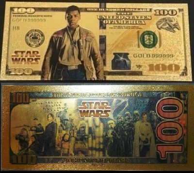 FINN: Star Wars Galaxy; .9999 GOLD Plated Note; Comes with display holder