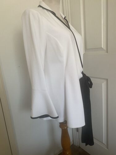 Joseph Ribkoff Black & White Color Block Fit & Flare Wrap Jacket Size 8 NWT - Picture 5 of 12