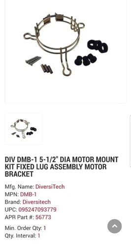 Diversitech 5-1/2" Motor bracket, fixed lug. TDMB-1