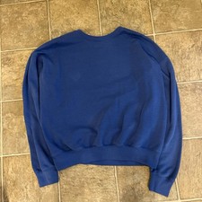 Fleece Pullover Sweatshirt Blue Crew Neck Men  s Regular Long Sleeve