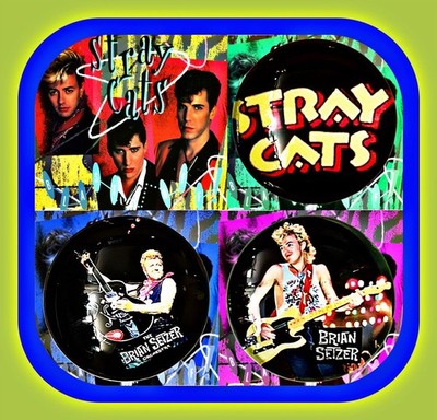 STRAY CATS BRIAN SETZER ROCKABILLY BAND  THREE ROCKABILLY KEYCHAINS  