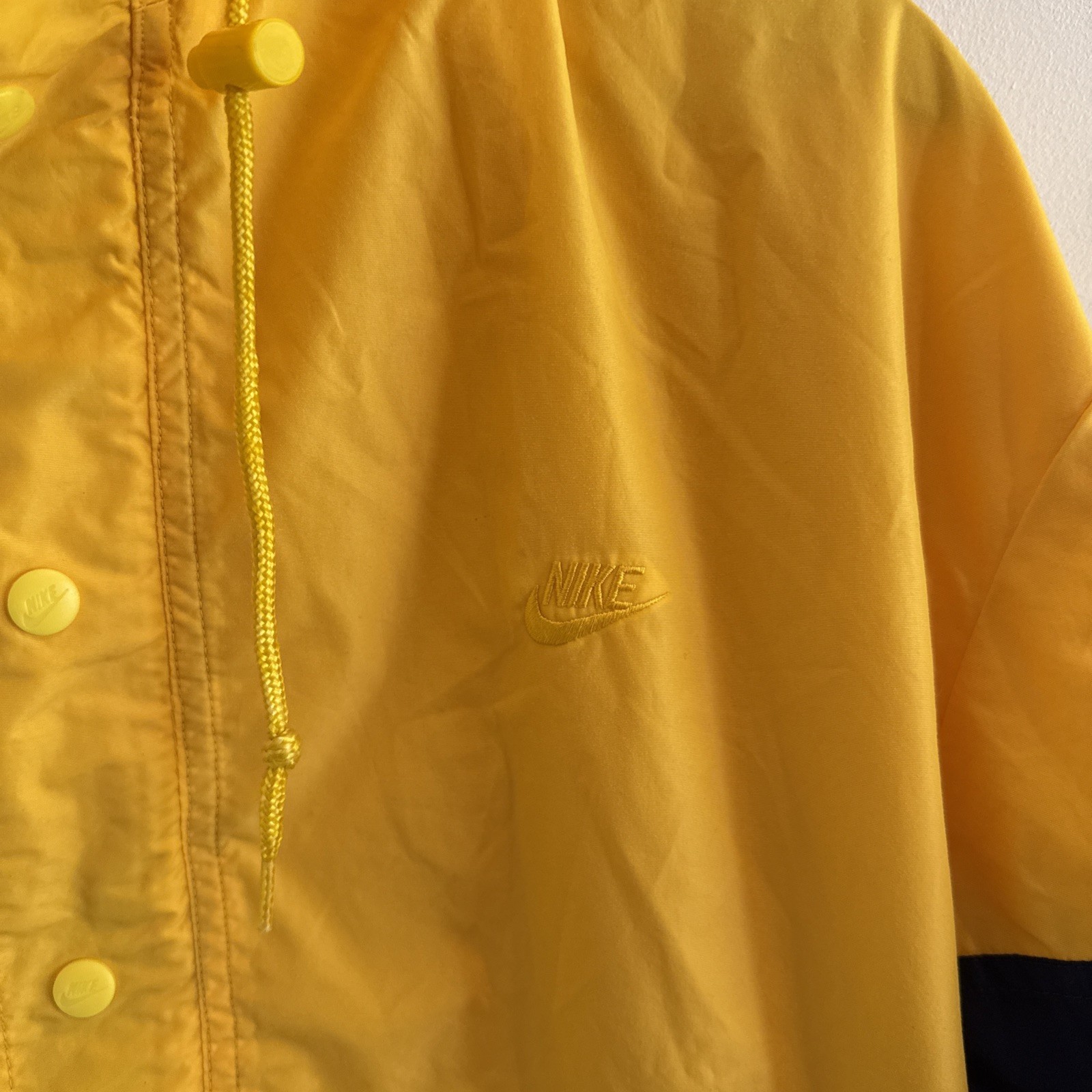 1980's Nike Rare 4 Button Windbreaker Yellow Size Large image 4