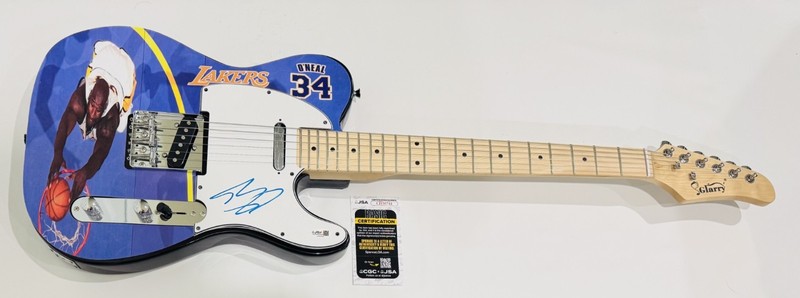 SHAQUILLE O'NEAL SIGNED CUSTOM ELECTRIC GUITAR LOS ANGELES LAKERS SHAQ JSA COA