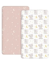 Crib Sheets for Boys and Girls, 2 Pack Fitted Baby Sheets for Standard Toddle...