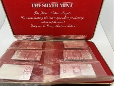 1973 Silver Mint (6) 20g 999 Bars Silver Producing Nations Vintage
