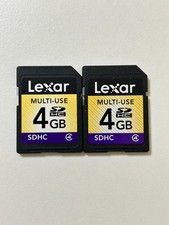 Used/ 2pcs Lexar authentic Multi-Use 4GB SDHC Memory Card Class 4/ US Seller