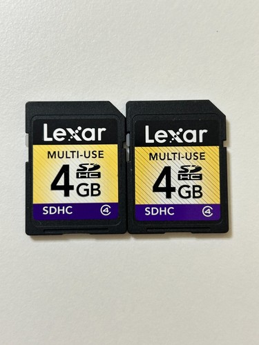 Used/ 2pcs Lexar authentic Multi-Use 4GB SDHC Memory Card Class 4/ US Seller - Picture 1 of 3