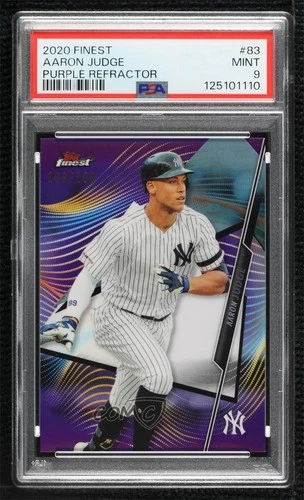 2020 Topps Finest Purple Refractor 100/250 Aaron Judge #83 PSA 9 MINT