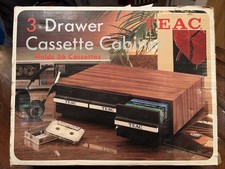 NEW VINTAGE TEAC AUDIO CASSETTE TAPE HOLDER STORAGE CASE 3 DRAWER CSC-36