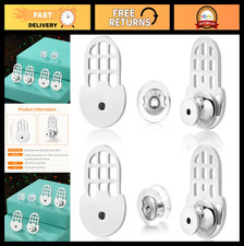 18K White Gold Plated Earring Backs - Waterdrop Style, Heavy Earring Support, 6