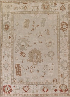 Muted Oushak Turkish Area Rug 8x10 Vegetable Dye Hand-made Living Room Carpet