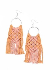 Paparazzi Macrame Rainbow Hook Orange Earrings