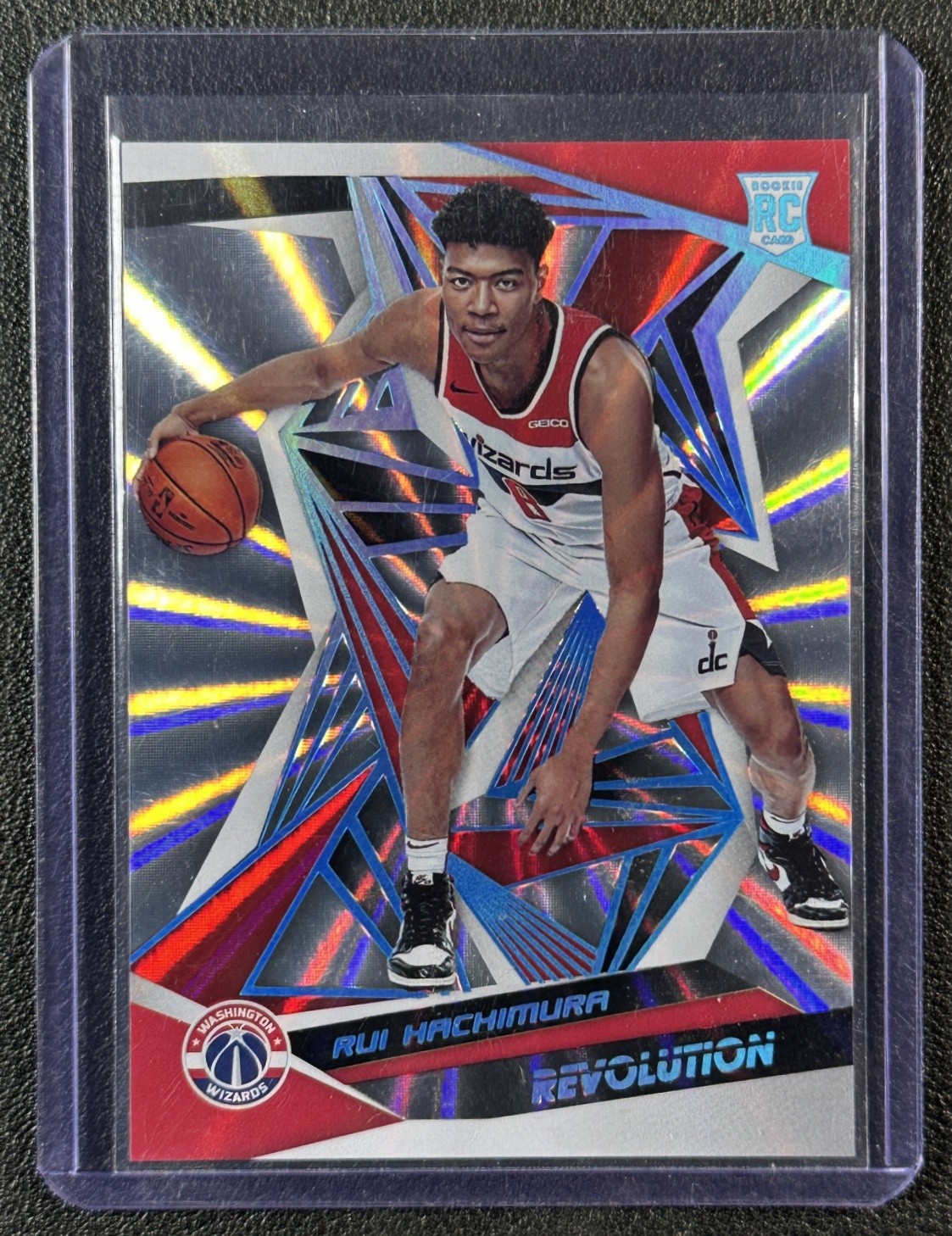 RUI HACHIMURA 2019-20 PANINI REVOLUTION #108 ROOKIE SUNBURST RC 63/75 WIZARDS