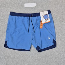 Spyder Men Swimwear XXL Blue Embroidered Swim Trunks Spider Logo Activewear NWT