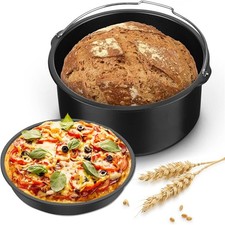 7" Air Fryer Accessories Air Fryer Cake Tin Pizza Pan Black Coating Easy Release