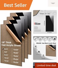 6x12 Plexiglass Sheets 1/8 inch Thick - 3mm Black Cast Acrylic Sheet, Plastic...